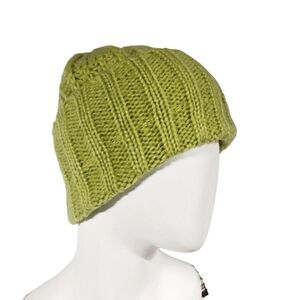 Free People Womens Green Knit Winter Hat